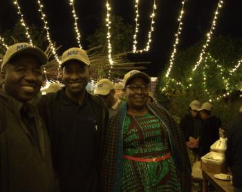 Ruth (mama) and Henry (baba) Kambenga with MAF Tanzania Ops Manager Emmanuel Mollel.