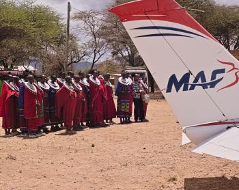 Maasai dancers welcoming the visitors for the celebration