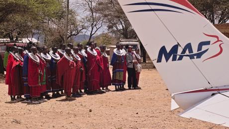 Maasai dancers welcoming the visitors for the celebration