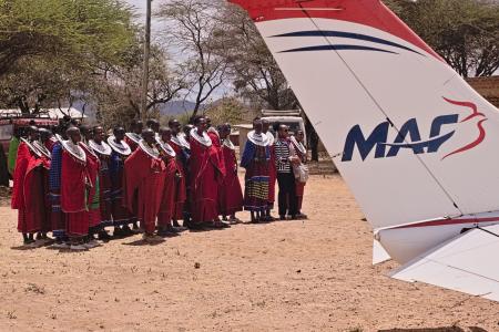 Maasai dancers welcoming the visitors for the celebration