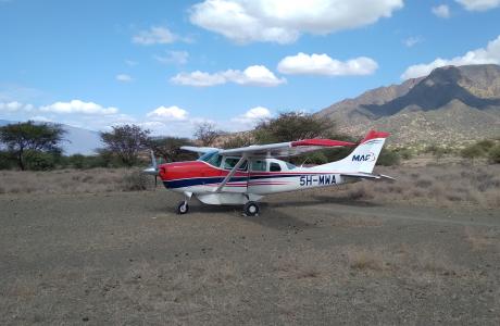 Aircraft on airstrip