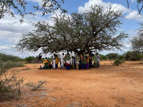 A visiting team of MAF leaders flew to see the work of the Lesirwai remote medical clinic.